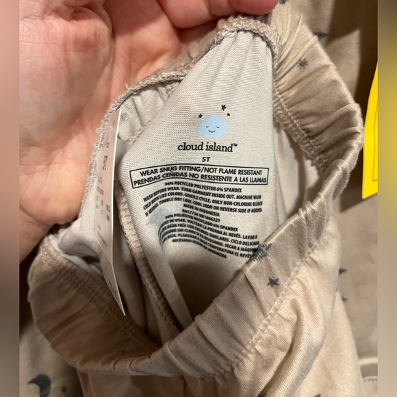 Cloud Island Toddler Moon & Stars Two Piece Pajama Set Tan Oeko Tex Size 5T - Picture 4 of 8